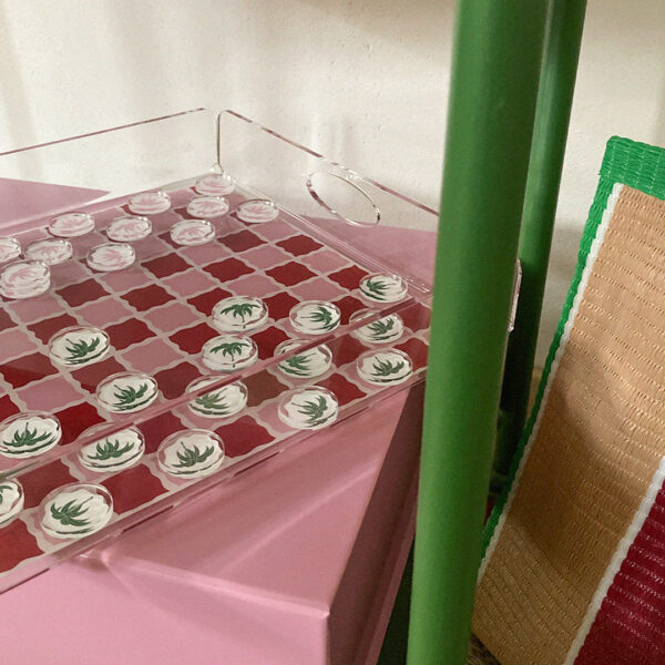 Le jeu de dames rouge / rose